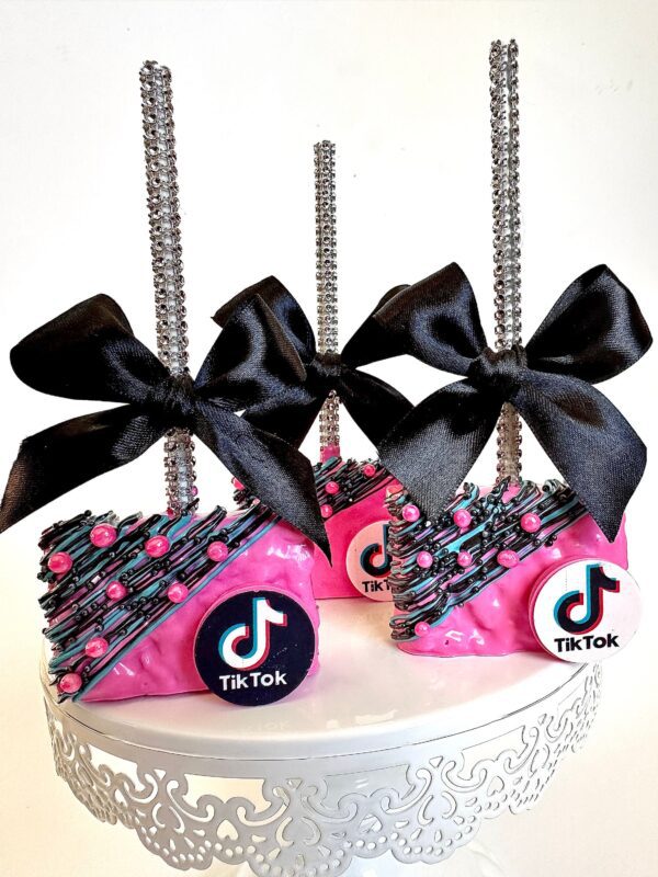 12-TikTok Themed Chocolate Covered Rice Krispie Treats For Birthday Party/Party Favors/Tik Tok party - Image 2