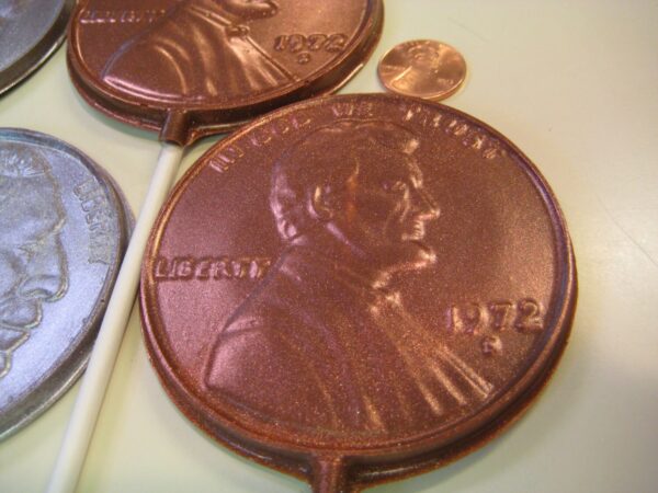 12-Chocolate Coin Lollipops For Birthday Party/Party Favors - Image 3