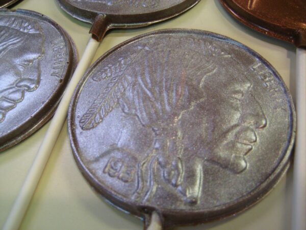12-Chocolate Coin Lollipops For Birthday Party/Party Favors - Image 4