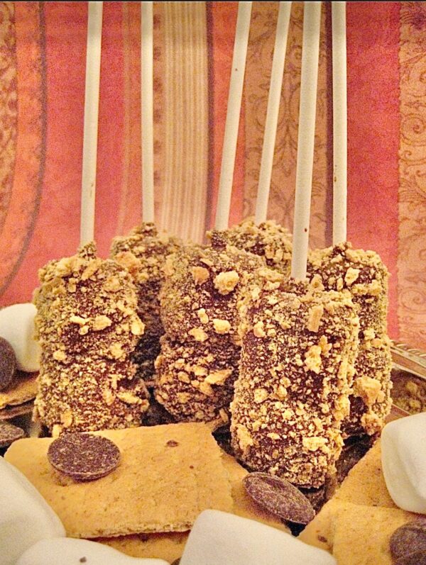 12- Double Marshmallow S'mores Pops/Bites/Marshmallow Pops/Party Favors