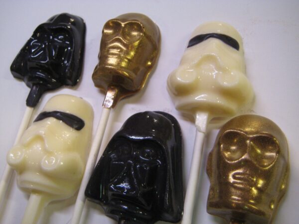 12-Star War Chocolate Head Lollipop Favors For Birthday Party/Kids Party/Party Favors