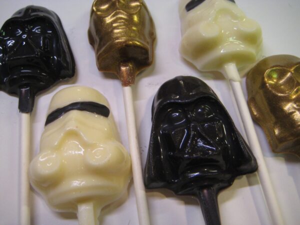 12-Star War Chocolate Head Lollipop Favors For Birthday Party/Kids Party/Party Favors - Image 2