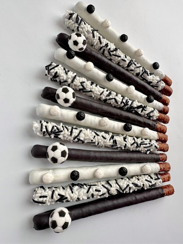 12-Soccer Themed Chocolate Covered Pretzel Rods For Soccer Party/Soccer Game/Soccer Fan/Party Favors - Image 4