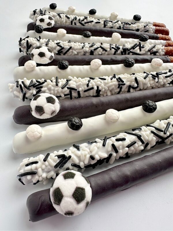12-Soccer Themed Chocolate Covered Pretzel Rods For Soccer Party/Soccer Game/Soccer Fan/Party Favors - Image 5