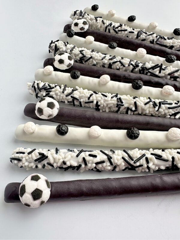12-Soccer Themed Chocolate Covered Pretzel Rods For Soccer Party/Soccer Game/Soccer Fan/Party Favors - Image 6