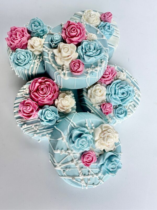 12-Baby Blue Chocolate Covered Oreos For Baby Shower/Wedding Favors/birthday Favors - Image 4