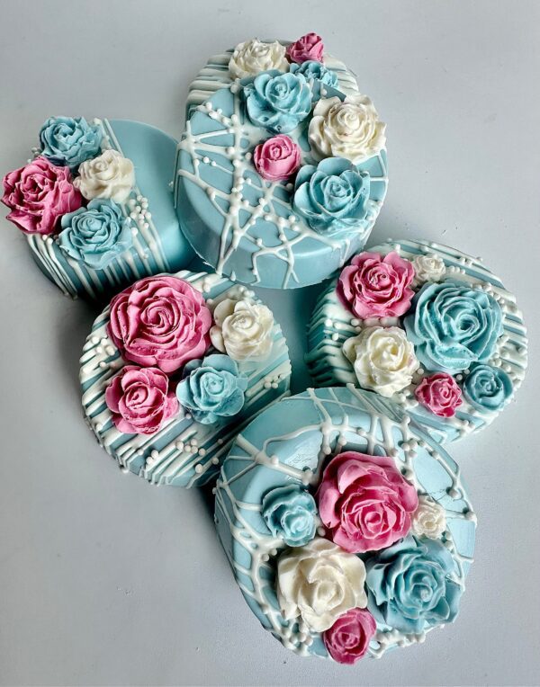 12-Baby Blue Chocolate Covered Oreos For Baby Shower/Wedding Favors/birthday Favors - Image 6