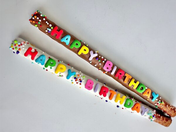 12-HAPPY BIRTHDAY Chocolate Covered Pretzel Rods For Birthday Party/Birthday Favors/Party Favors - Image 6
