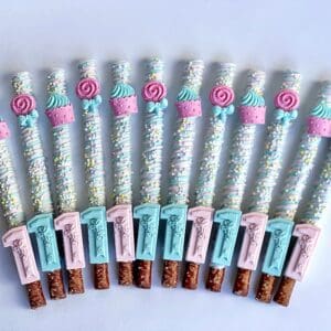 12-First Birthday Chocolate Covered Pretzel Rods For 1st Birthday/Party Favors