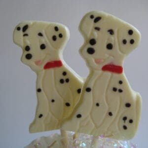 24-White Chocolate Dalmatian Lollipop Favors