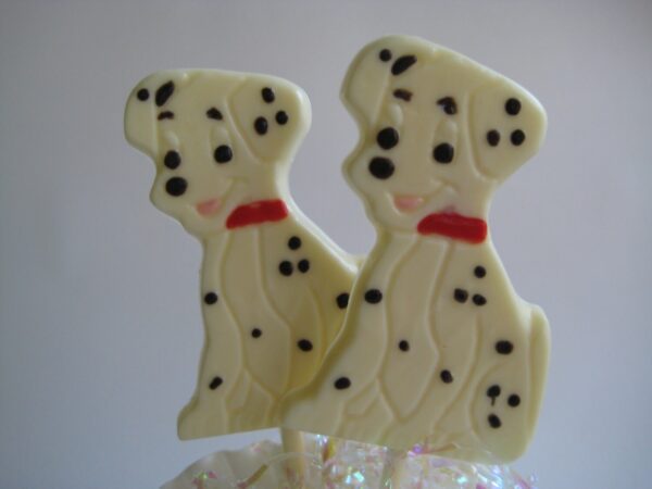 24-White Chocolate Dalmatian Lollipop Favors