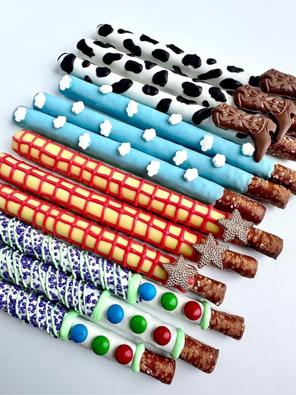 12-Toy Story Themed Chocolate Covered Pretzels For Birthday Party/Buzz Lightyear/Woody/Party Favor - Image 2