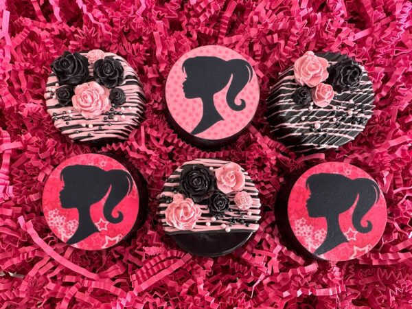 12-Barbi Chocolate Covered Oreos For Birthday Party/Barbi Party/Barbi Theme/Party Favors - Image 2
