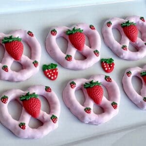 12-Sweet Strawberry Chocolate Covered Pretzels  For Birthday Gift/Anniversary Gift/Special Occasion/Baby Shower/Party Favors