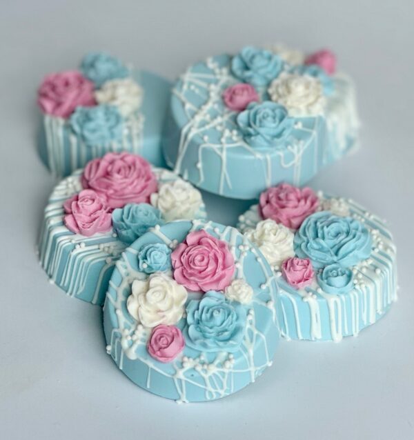 12-Baby Blue Chocolate Covered Oreos For Baby Shower/Wedding Favors/birthday Favors