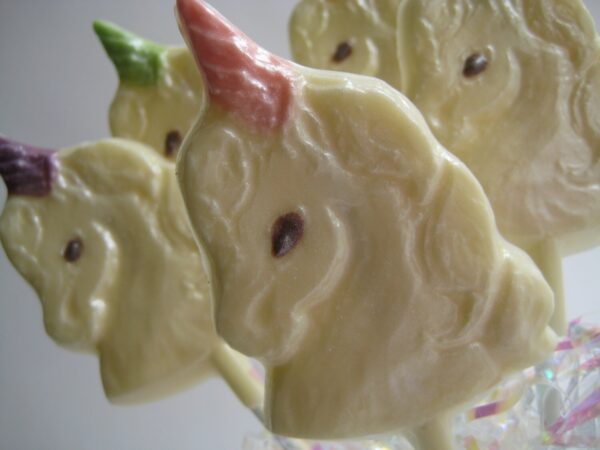 12-White Chocolate Unicorn Lollipops