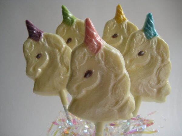 12-White Chocolate Unicorn Lollipops - Image 2