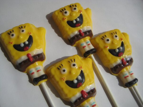 12-Chocolate Spongebob Squarepants Lollipop Favors For Birthday Party/Party Favors/Spongebob theme - Image 2
