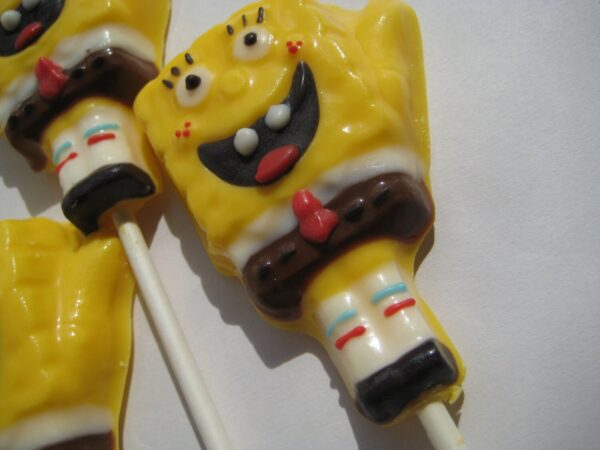 12-Chocolate Spongebob Squarepants Lollipop Favors For Birthday Party/Party Favors/Spongebob theme - Image 3