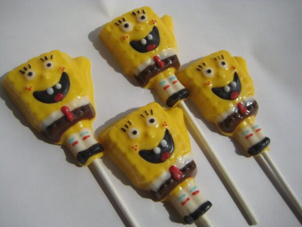 12-Chocolate Spongebob Squarepants Lollipop Favors For Birthday Party/Party Favors/Spongebob theme - Image 4