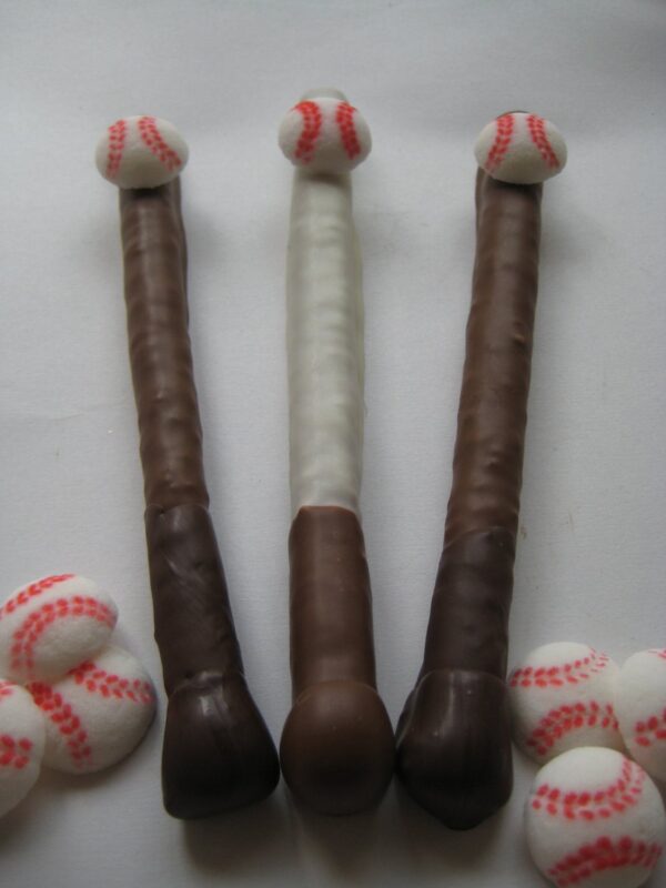 12-Baseball Bat Chocolate Covered Pretzel Rods - Image 2