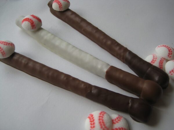 12-Baseball Bat Chocolate Covered Pretzel Rods - Image 3