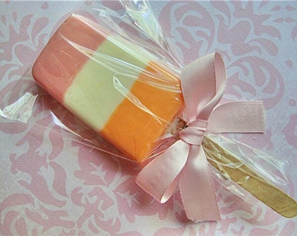 12- White Chocolate Striped Ice Cream Popsicle Favors-Wedding Shower/Wedding/Baby Shower/Birthday