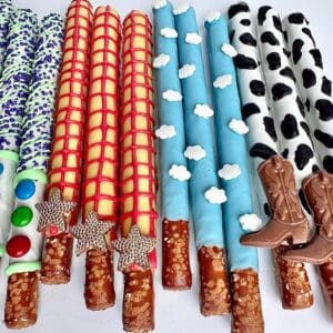 12-Toy Story Themed Chocolate Covered Pretzels For Birthday Party/Buzz Lightyear/Woody/Party Favor