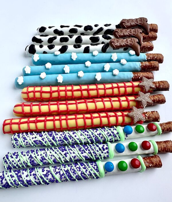 12-Toy Story Themed Chocolate Covered Pretzels For Birthday Party/Buzz Lightyear/Woody/Party Favor - Image 4