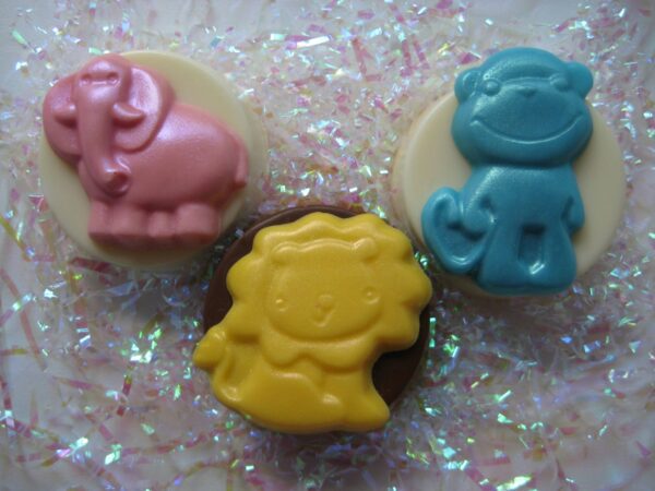 12-Elephant, Monkey and Lion Chocolate Covered Oreos For Baby Shower/Birthday Party/Baby Gift/Party Favors
