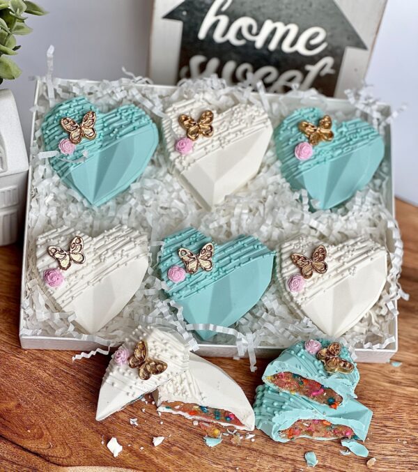 6 Heart Cake Bites Gift Box Set For Birthday Gift/Wedding Gift/Sweet Sixteen - Image 5