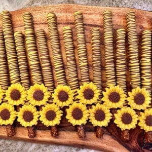 12-Milk Chocolate Covered Sunflower Pretzels For Wedding/Birthday/Shower