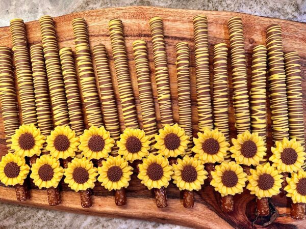 12-Milk Chocolate Covered Sunflower Pretzels For Wedding/Birthday/Shower