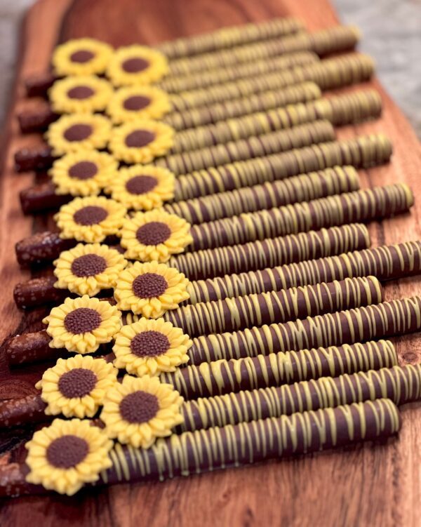 12-Milk Chocolate Covered Sunflower Pretzels For Wedding/Birthday/Shower - Image 3