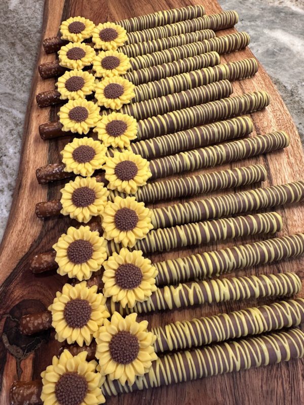 12-Milk Chocolate Covered Sunflower Pretzels For Wedding/Birthday/Shower - Image 4