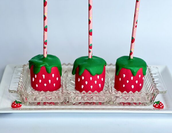 12-Strawberry Jumbo Marshmallow Pops For Birthday Party/Party Favors/Baby Shower/Picnic - Image 4