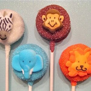 12-Safari Animals-Chocolate Covered Oreo Pop Favors For Birthday Party/Baby Shower/Party Favors