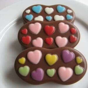 12-Chocolate Covered Nutter Butter Heart Themed Cookies For Chocolate Gift/Party Favors