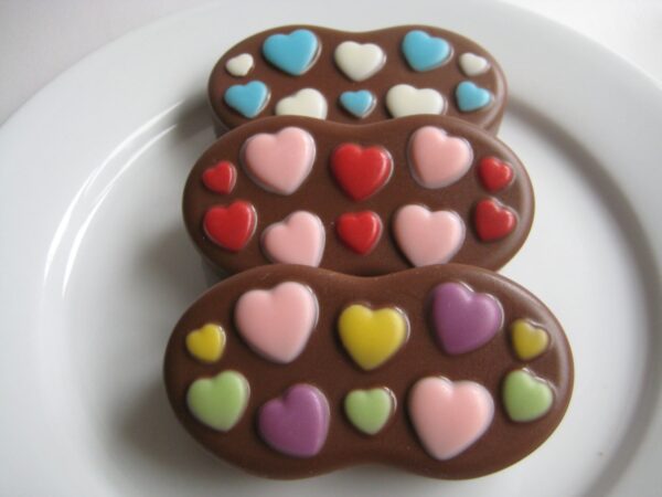 12-Chocolate Covered Nutter Butter Heart Themed Cookies For Chocolate Gift/Party Favors