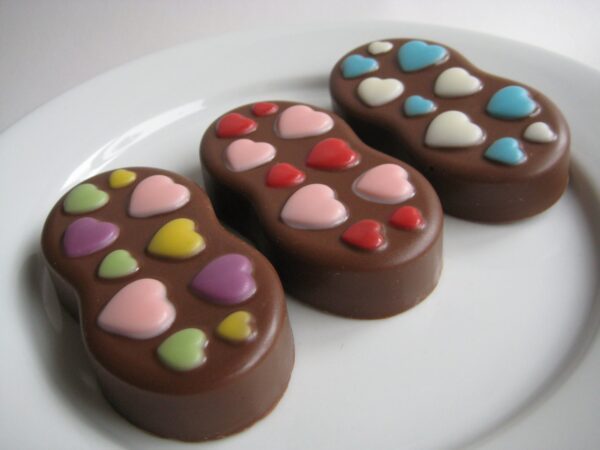 12-Chocolate Covered Nutter Butter Heart Themed Cookies For Chocolate Gift/Party Favors - Image 3