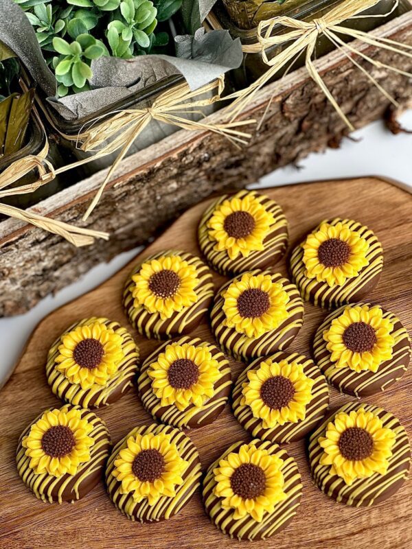 12-Milk Chocolate Covered Sunflower Chocolate Covered Oreos For Wedding/Birthday/Shower