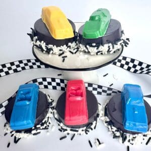 12-Race Car Chocolate Covered Oreos For Birthday Favors/Birthday Party/Nascar Theme/Racing Theme