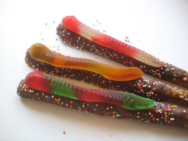12-Gummy Worm Chocolate Covered Pretzel Rods - Image 2