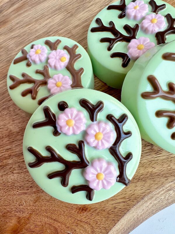 12-Cherry Blossom Chocolate Covered Oreos For Birthday Party/Garden Party/Party Favors - Image 3