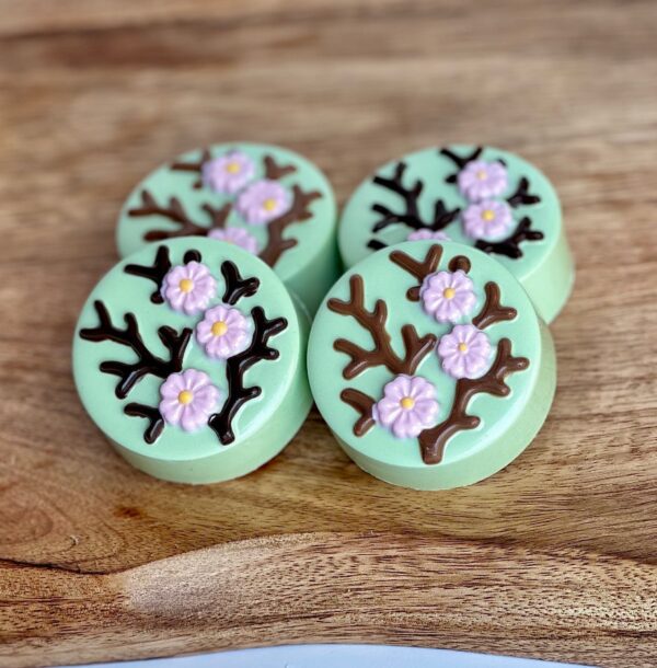 12-Cherry Blossom Chocolate Covered Oreos For Birthday Party/Garden Party/Party Favors - Image 4