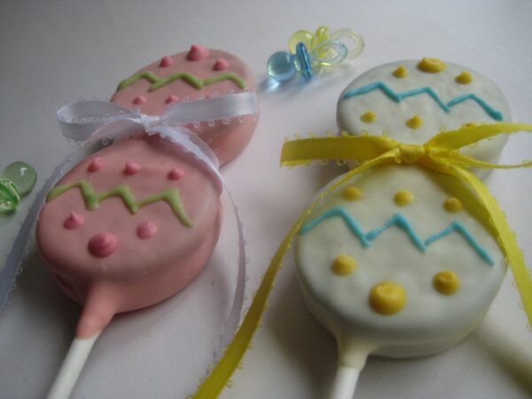 12-Baby Rattles DOUBLE Chocolate Covered Oreo Pops - Image 2
