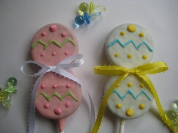 12-Baby Rattles DOUBLE Chocolate Covered Oreo Pops - Image 4