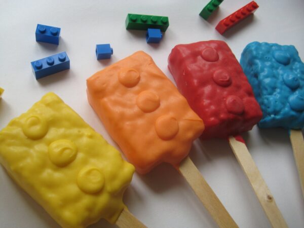 12-Lego Inspired Chocolate Covered Rice Krispie Treats - Image 2