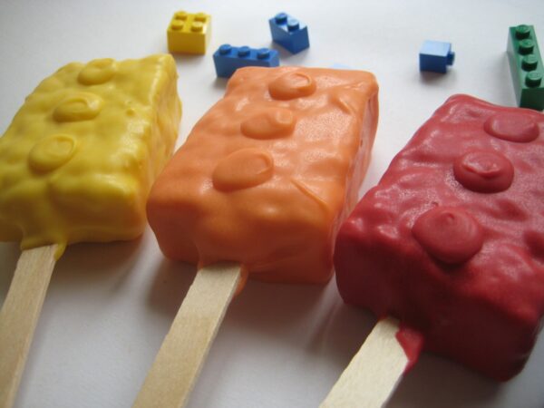 12-Lego Inspired Chocolate Covered Rice Krispie Treats - Image 4