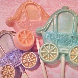12- Spectacular Chocolate Princess Carriage Lollipop Favors